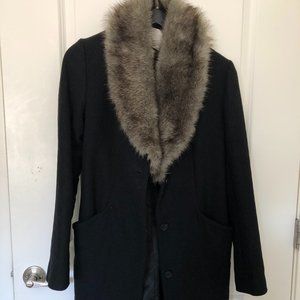 Aritzia wool & cashmere wilfred coat with faux fur collar